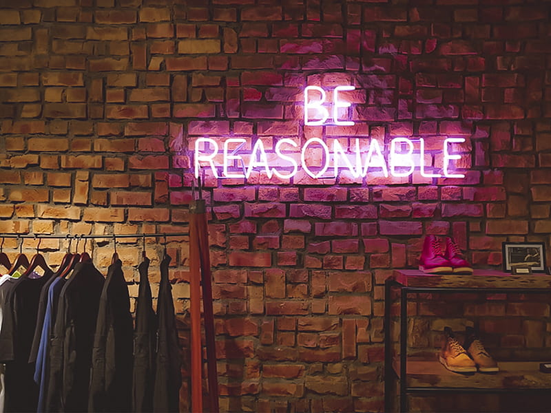 Be Reasonable neon signage, HD wallpaper