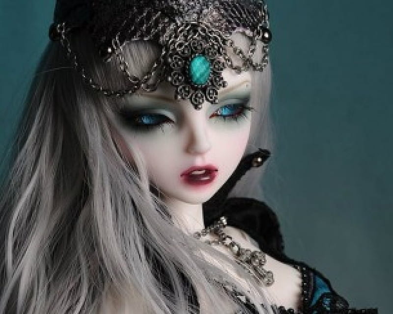 Doll face, hair, goth, face, doll, HD wallpaper