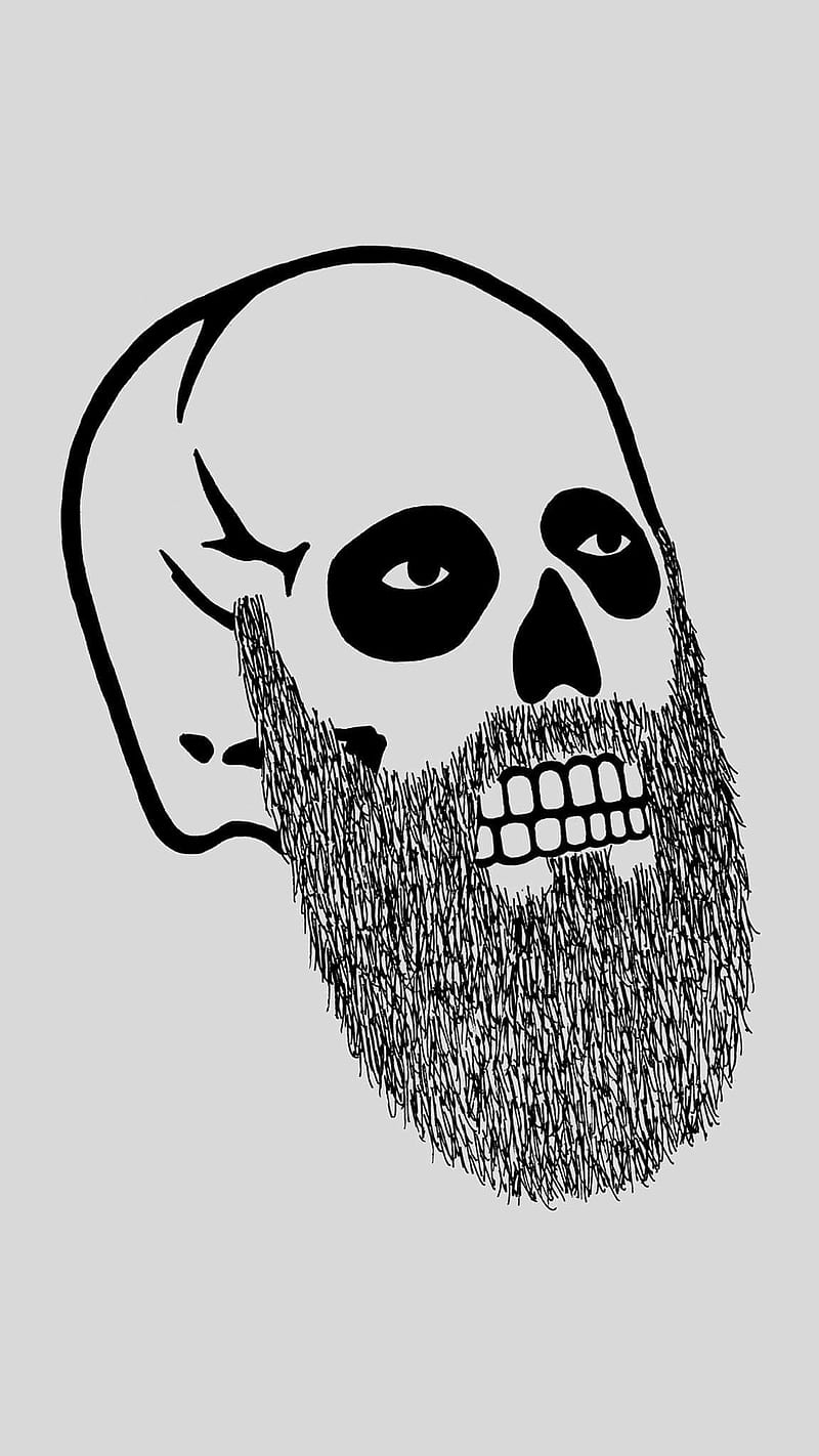 Bearded Skull, beard, man, HD phone wallpaper