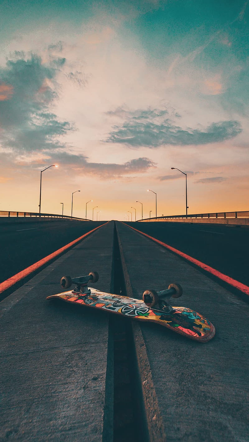 Skateboard, board, road, skateboarding, skates, HD phone wallpaper