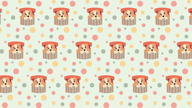 Disney texture ~ Lady, pattern, orange, box, animal, cute, texture, paper, lady, white, disney, puppy, dog, HD wallpaper