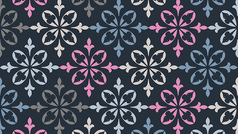 Texture, pattern, black, mosaic, paper, white, pink, blue, HD wallpaper