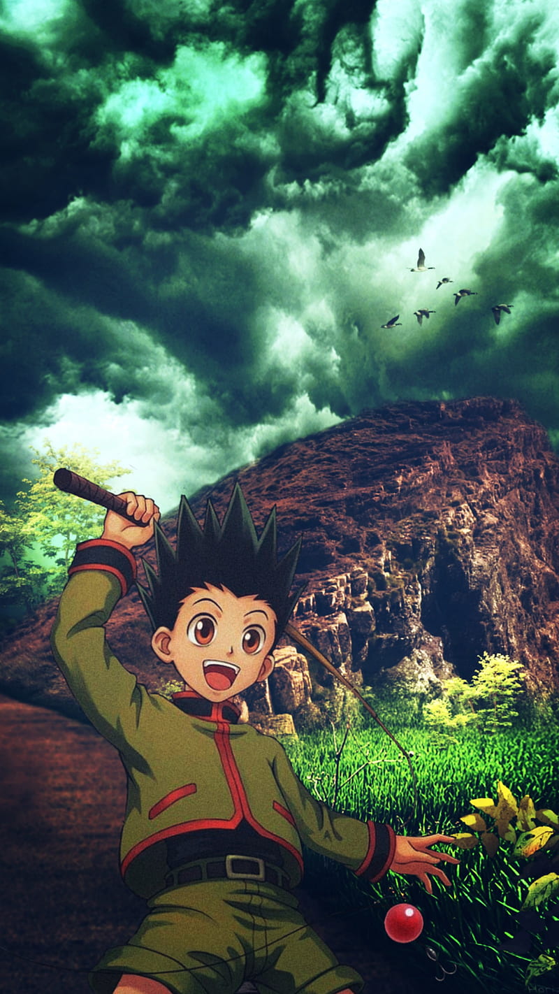 Gon , atlas, clouds, colors, earth, hxh, HD phone wallpaper