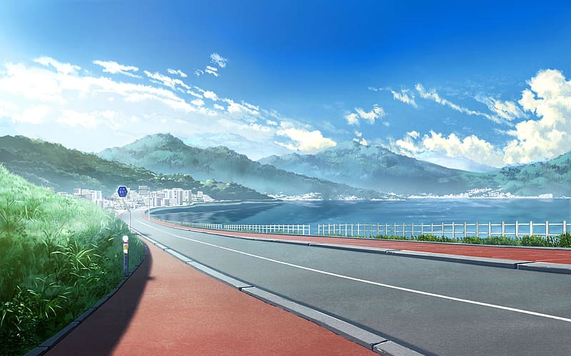 Anime, Sky, Mountain, Road, Cloud, Grisaia No Kajitsu, Grisaia (Series), HD wallpaper