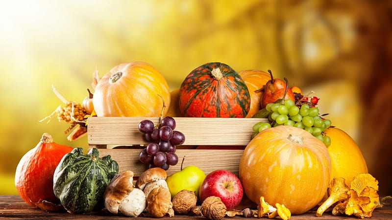 Fruits & Vegetables, harvest, autumn, veg, fruits, HD wallpaper