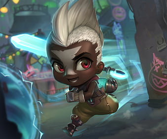 Legends league ekko verdadeiro dano hd jogo poster pintura