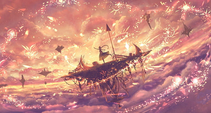 Anime Airship in a beautiful landscape by amyraiaftw on DeviantArt