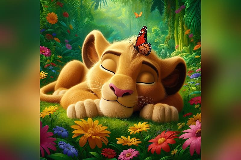 HD wallpaper simba disney abstract butterfly