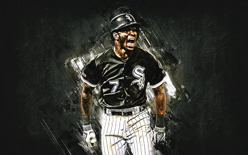 Tim Anderson, Chicago White Sox, MLB, american baseball player, portrait, black stone background, Major League Baseball, HD wallpaper