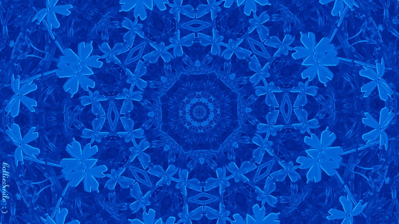 Bodaciously Blue, kaleidoscope, kaleidoscopes too1, embossed, lacy, blue, HD wallpaper
