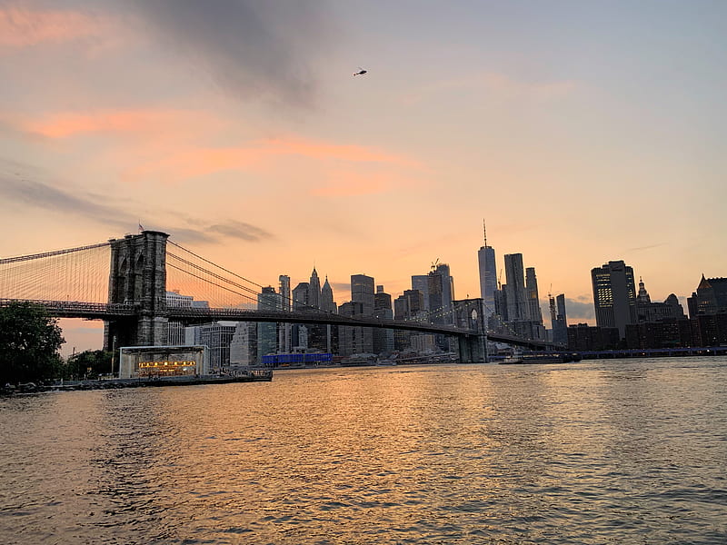 Brooklyn Bridge, New York during sunrise, HD wallpaper