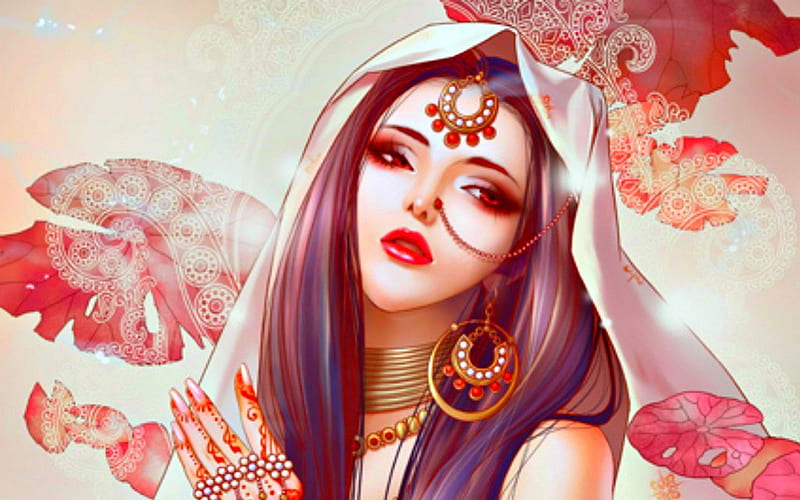 Beauty of India, India, earrings, face, henna, woman, HD wallpaper | Peakpx