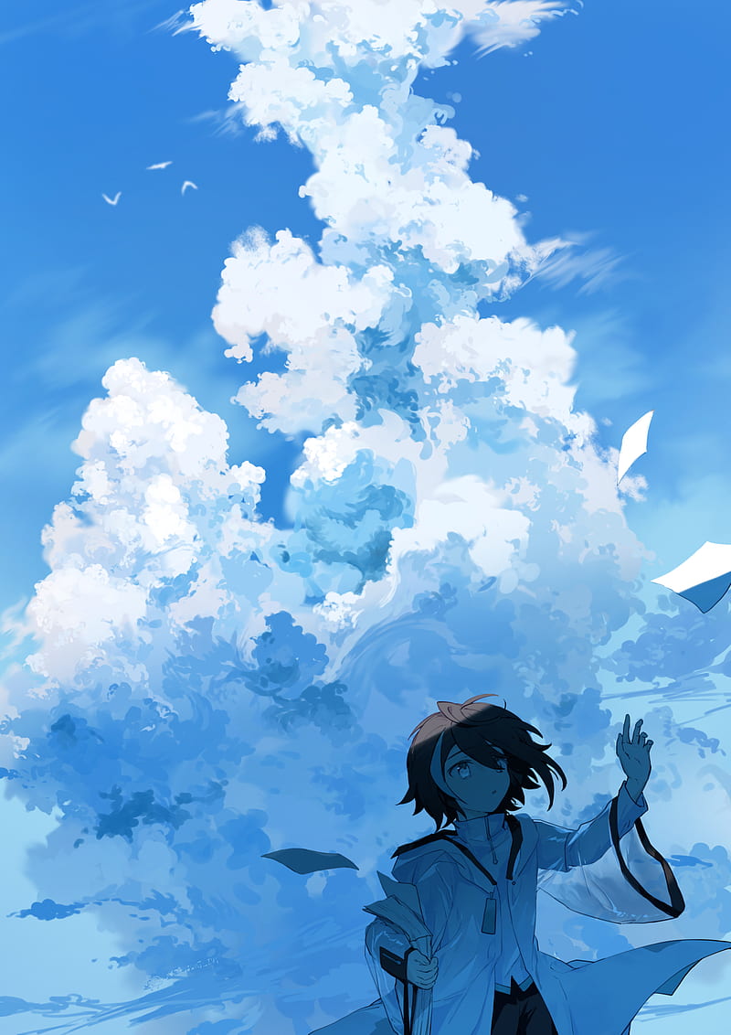 Anime fly boys flower sky clouds wallpaper, 2800x1865, 648652