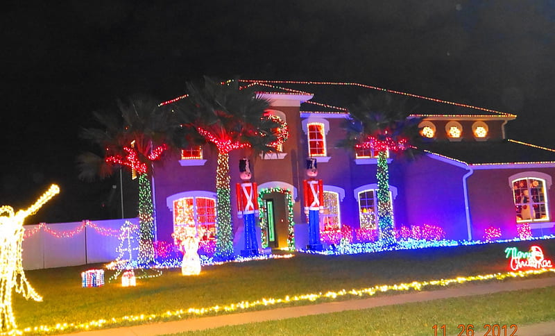 Xmas lights, florida, house, xmas, lights, HD wallpaper | Peakpx