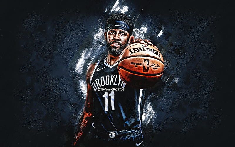 Kyrie Irving, Brooklyn Nets, NBA, american basketball player, gray stone background, National Basketball Association, USA, basketball for with resolution . High Quality, HD wallpaper