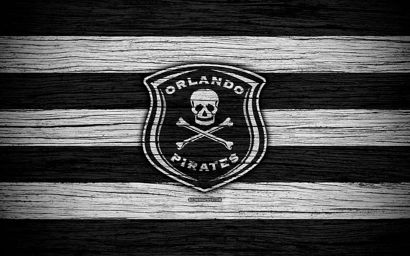 FC Orlando Pirates wooden texture, South African Premier League, soccer, Orlando Pirates, South Africa, football, Orlando Pirates FC, HD wallpaper