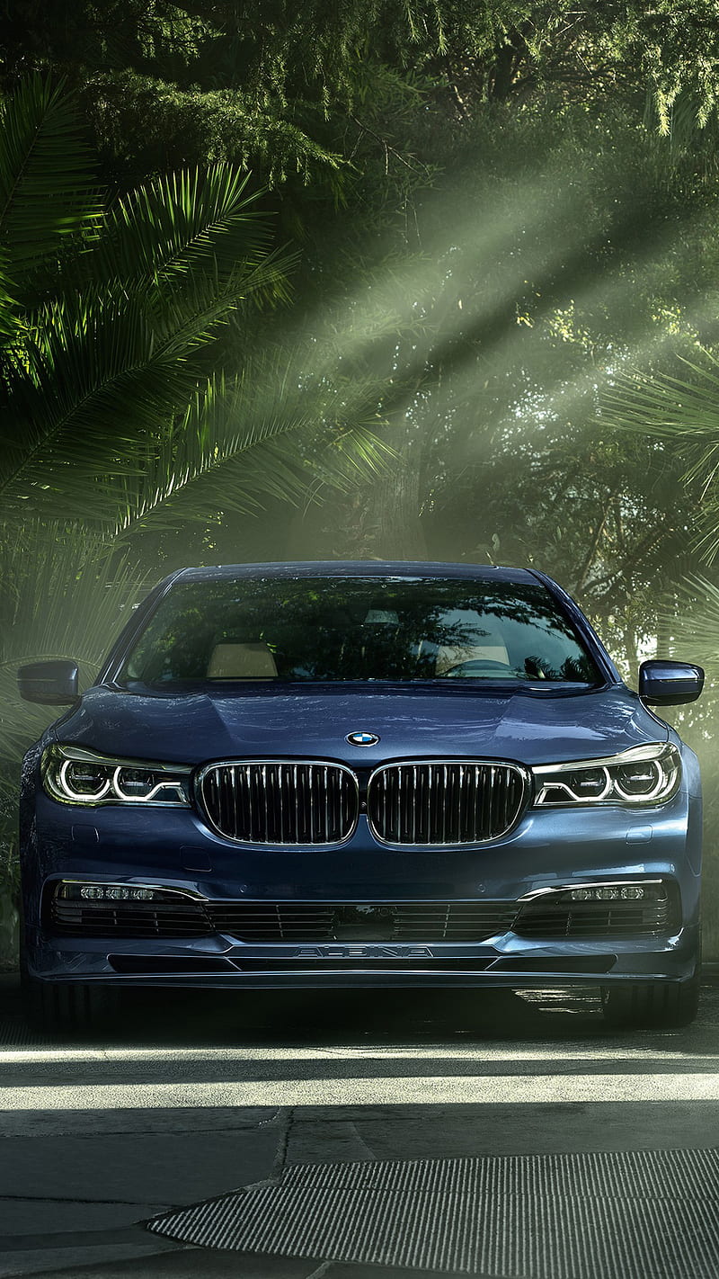 BMW 7 series, blue, car, engine, german, speed, HD phone wallpaper