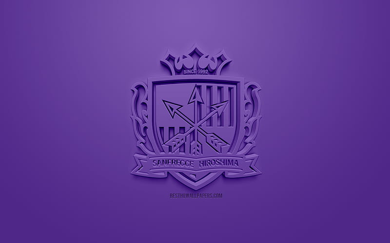 Sanfrecce Hiroshima Creative 3d Logo Purple Background 3d Emblem Japanese Football Club Hd Wallpaper Peakpx