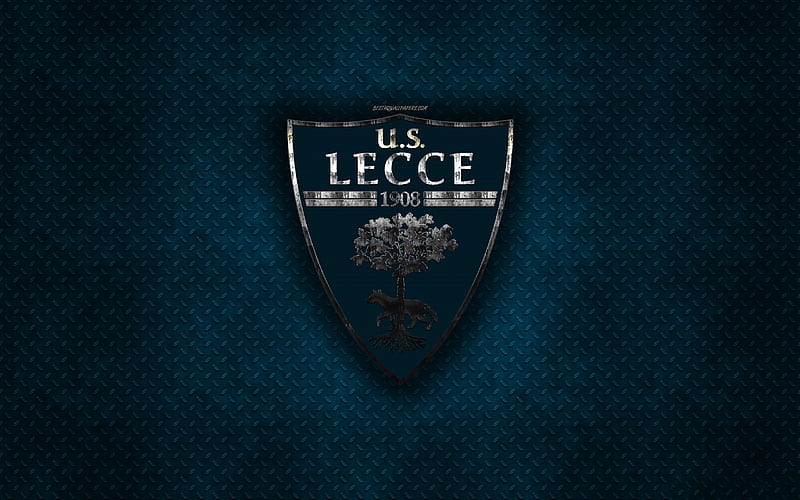 US Lecce, Italian football club, blue metal texture, metal logo, emblem, Lecce, Italy, Serie B, creative art, football, HD wallpaper