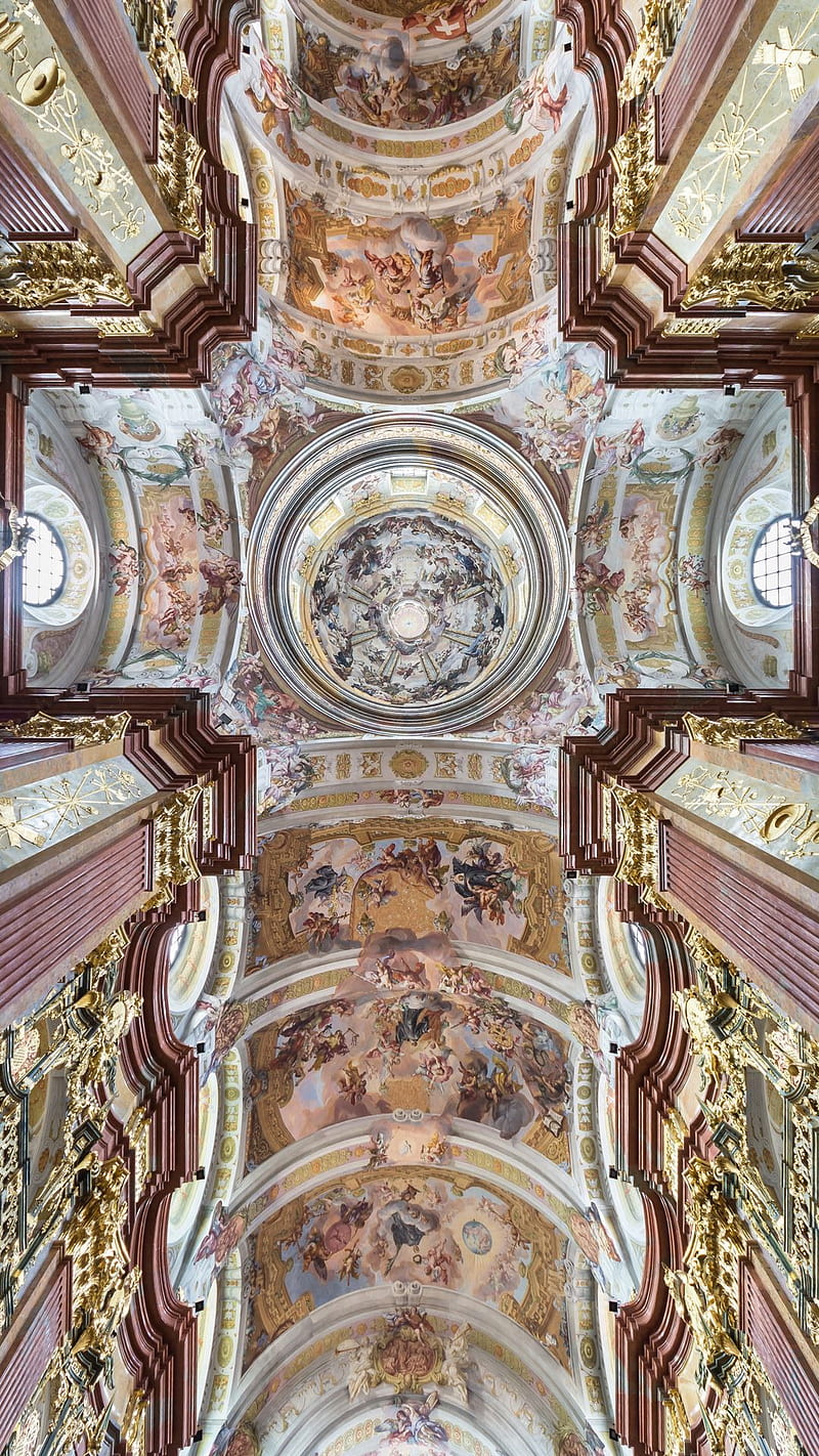 Melk Abbey, austria, ceiling frescoes, HD phone wallpaper
