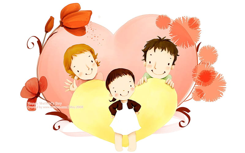 Happy family love - Lovely Art illustration for Mothers day, HD wallpaper |  Peakpx