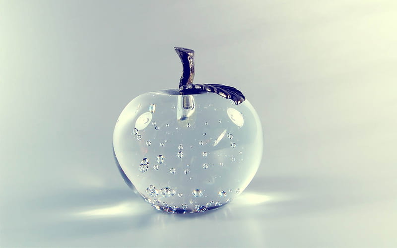 glass apple-Beautiful macro graphy, HD wallpaper