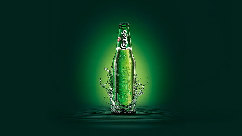 Carlsberg Beer, alcohol, bottle, drink, beer, carlsberg, HD wallpaper