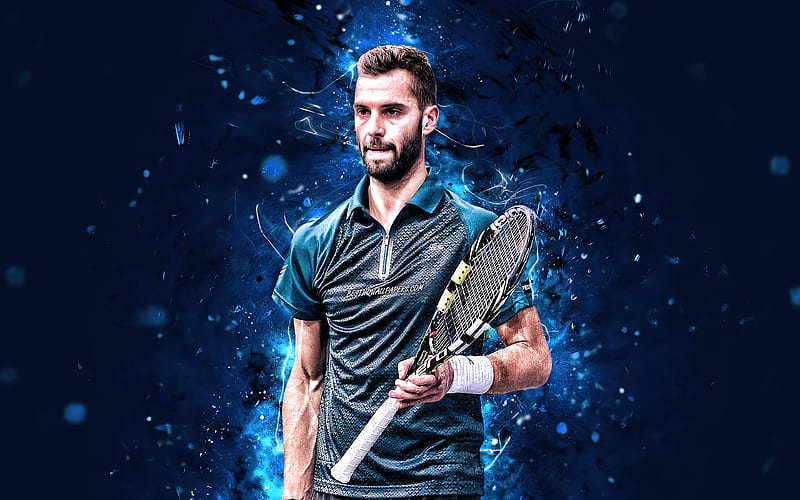 Benoit Paire french tennis players, ATP, neon lights, tennis, Paire, fan art, Benoit Paire, HD wallpaper