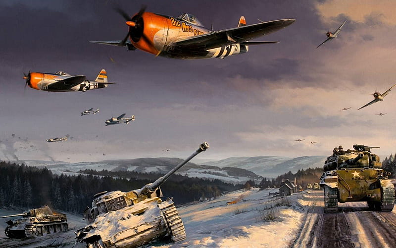 Battle of the Ardennes, guerra, aircraft, battle military, HD wallpaper