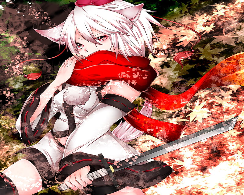 anime ninja with white hair