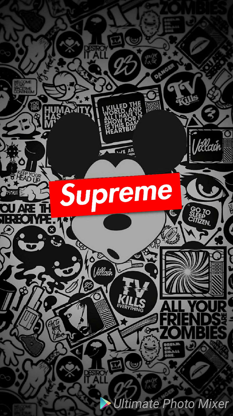 Supreme Mickey Mouse, mickey mouse, HD phone wallpaper