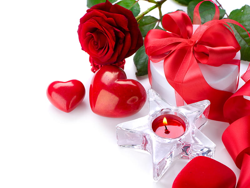 For You, with love, pretty, box, red rose, love, siempre, flowers, beauty, valentines day, candle, present, lovely, romance, ribbon, corazones, gift, candle holder, rose petals, entertainment, heart, crystal, fashion, white, red roses, red, rose, bow, bonito, atmosphere, still life, graphy, star shape, magnificent, light, romantic, fresh, roses, candles, precious, petals, nature, HD wallpaper