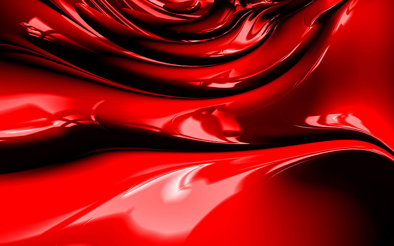 red abstract waves, 3D art, abstract art, red wavy background, abstract waves, surface backgrounds, red 3D waves, creative, red backgrounds, waves textures, HD wallpaper