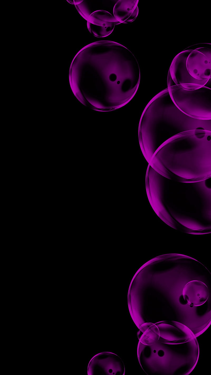 Purple Bubbles, abstract, iphone, iphone7plus, HD phone wallpaper