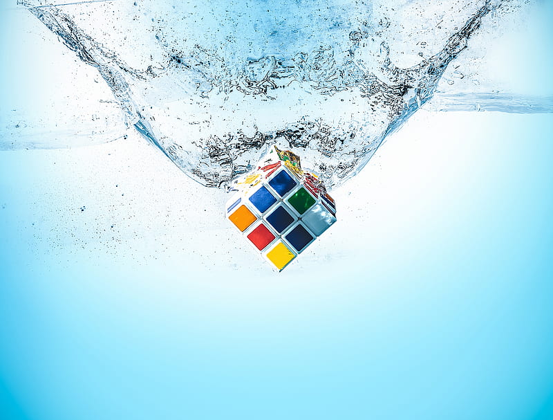 Rubiks Cube Splash, rubiks, cube, splash, HD wallpaper
