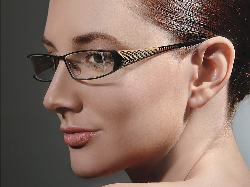 Charming beauty model glasses advertising 05, HD wallpaper