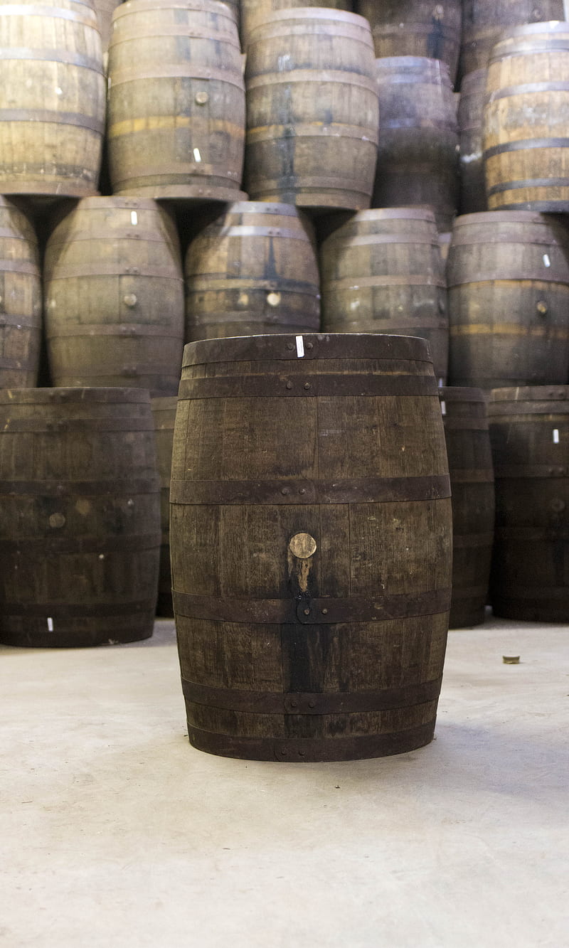 Barrels, barrel, beer, bourbon, whisky, wine, HD phone wallpaper