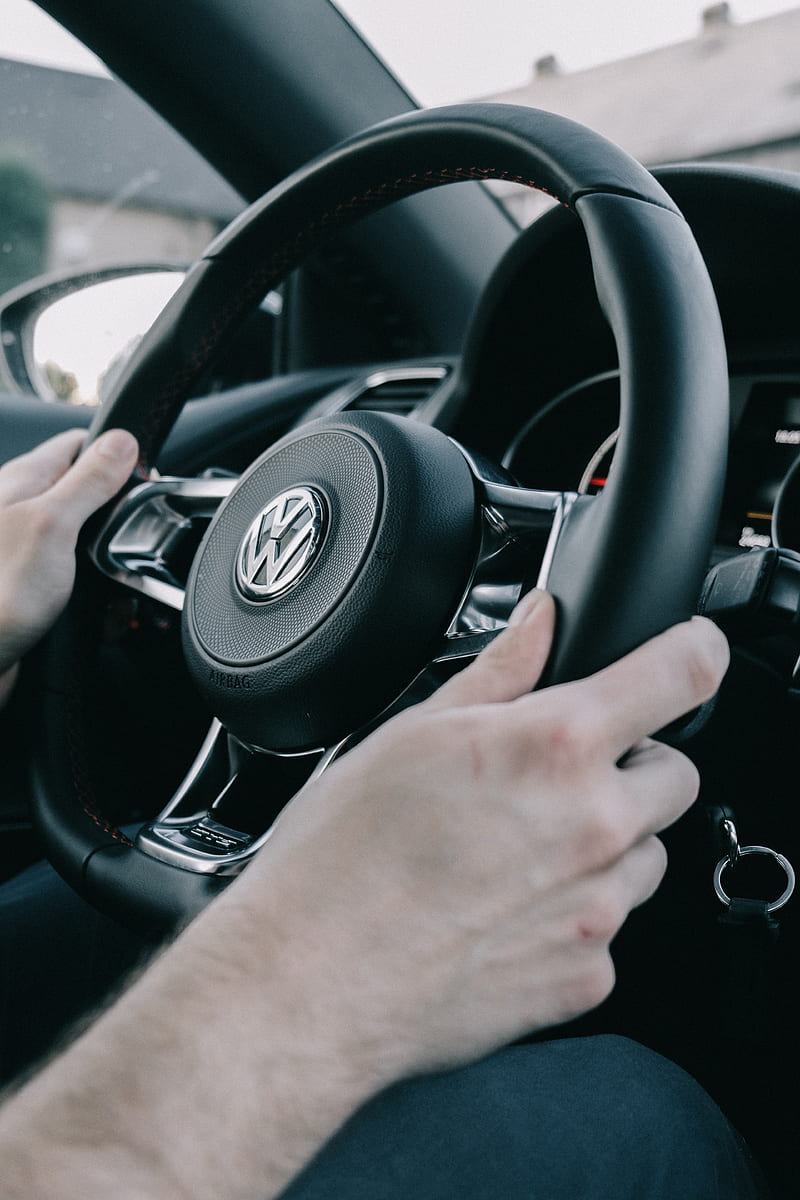 volkswagen, steering wheel, hands, car, HD phone wallpaper