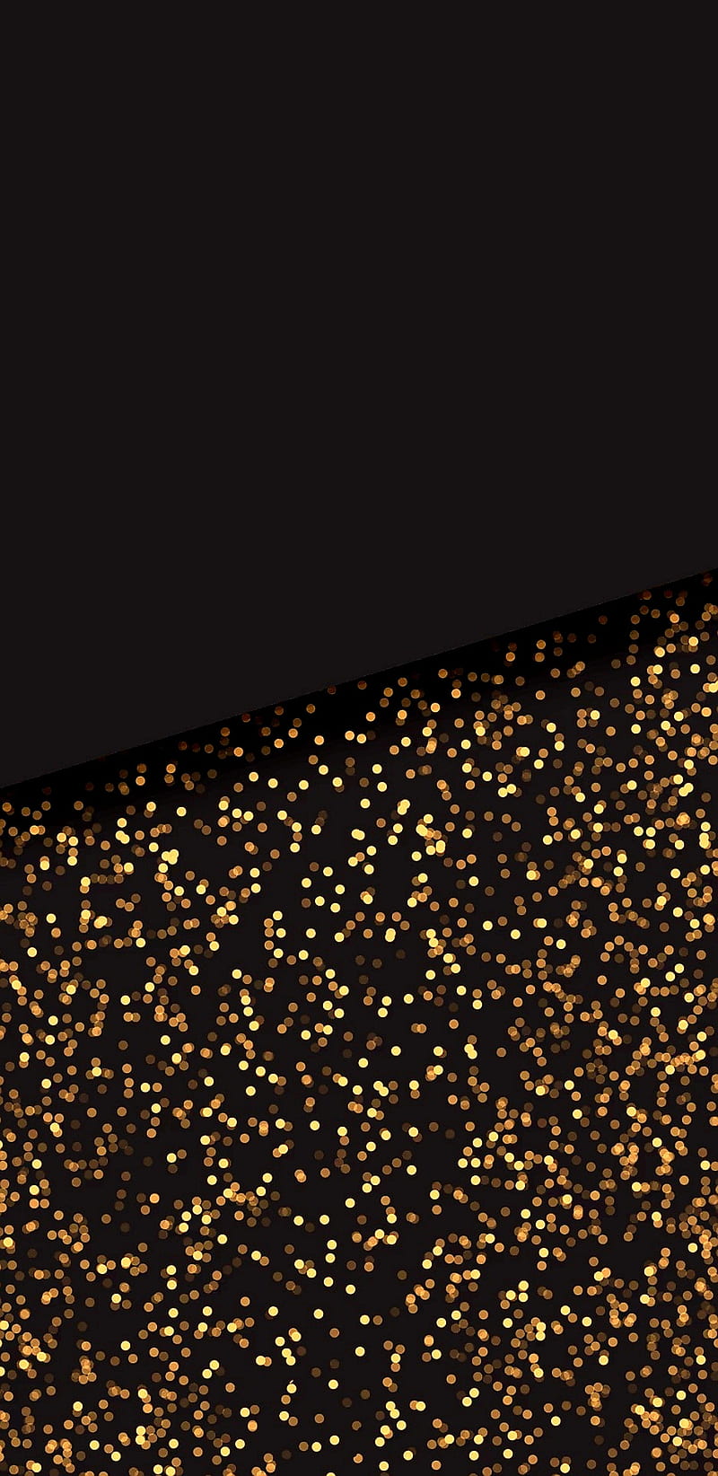 Golden Glitter, black, dots, glitter, gold, golden, pretty, sparkle, HD phone wallpaper