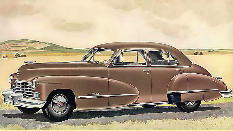 1946 5 Passenger Touring Sedan,art, cadillac, art, automobile, car, vintage, HD wallpaper