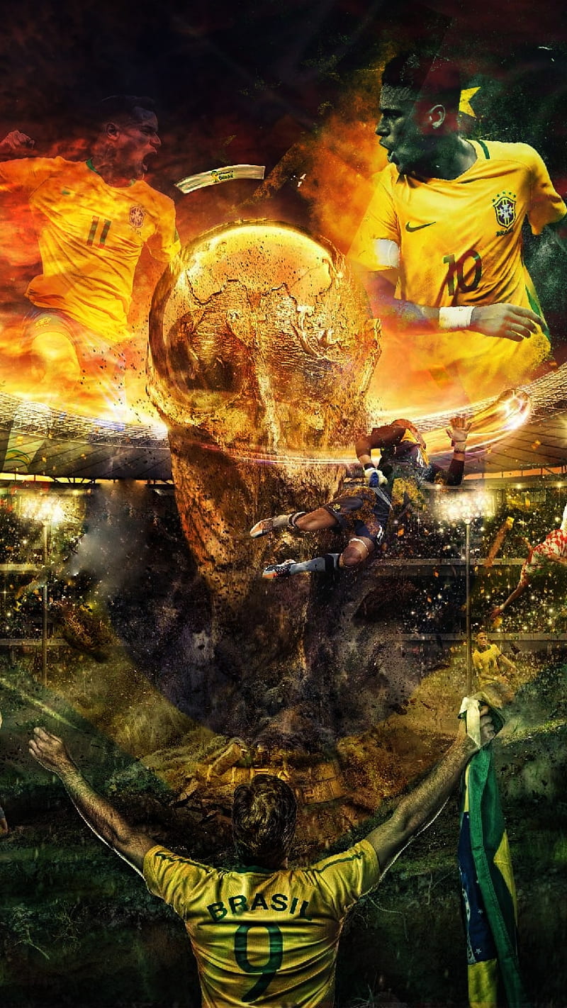 brazil, ball, brazil, fifa 2018, football, neymar, super, guerra, world cup 2018, HD phone wallpaper