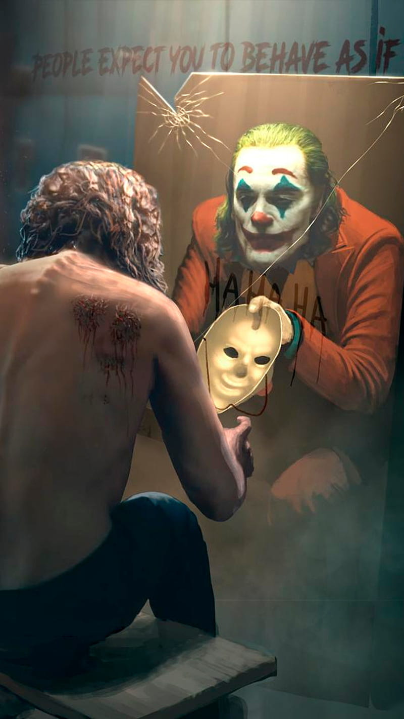 Joker Mask , jokers, joaquin phoenix, joker 2019, sad, HD phone wallpaper