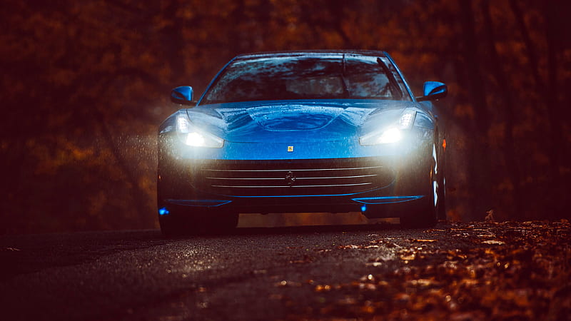 Ferrari gtc4lusso, blue, headlights, autumn, supercars, Vehicle, HD  wallpaper | Peakpx