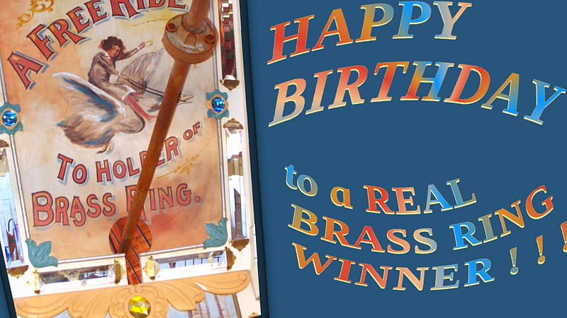 A Brass Ring Birtay 4 Betsey :D, Happy Birtay, 1ive it up, goose, birtay, brass ring, ride, fow1, waterfowl, winner, antique, Mother Goose, carousel, merry go round, carouse1, vintage, HD wallpaper