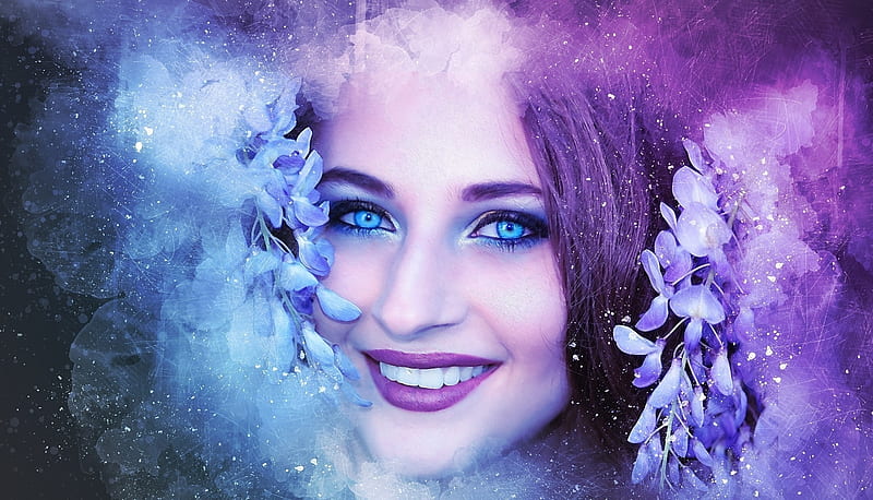 Beauty Model Spring Woman Purple Girl Flower Face Pink Eyes Blue Hd Wallpaper Peakpx 0422