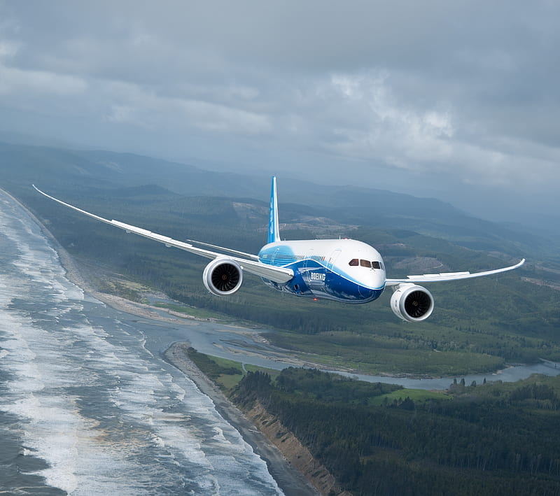 Boeing 787, airplane, airport, aviation, boeing, dreamliner, HD wallpaper