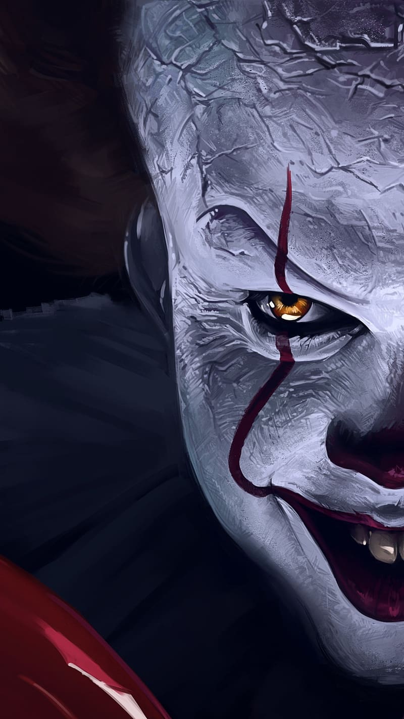 Sunday Horror, Clown Half Face, clown, half face, pennywise, scary look, HD phone wallpaper
