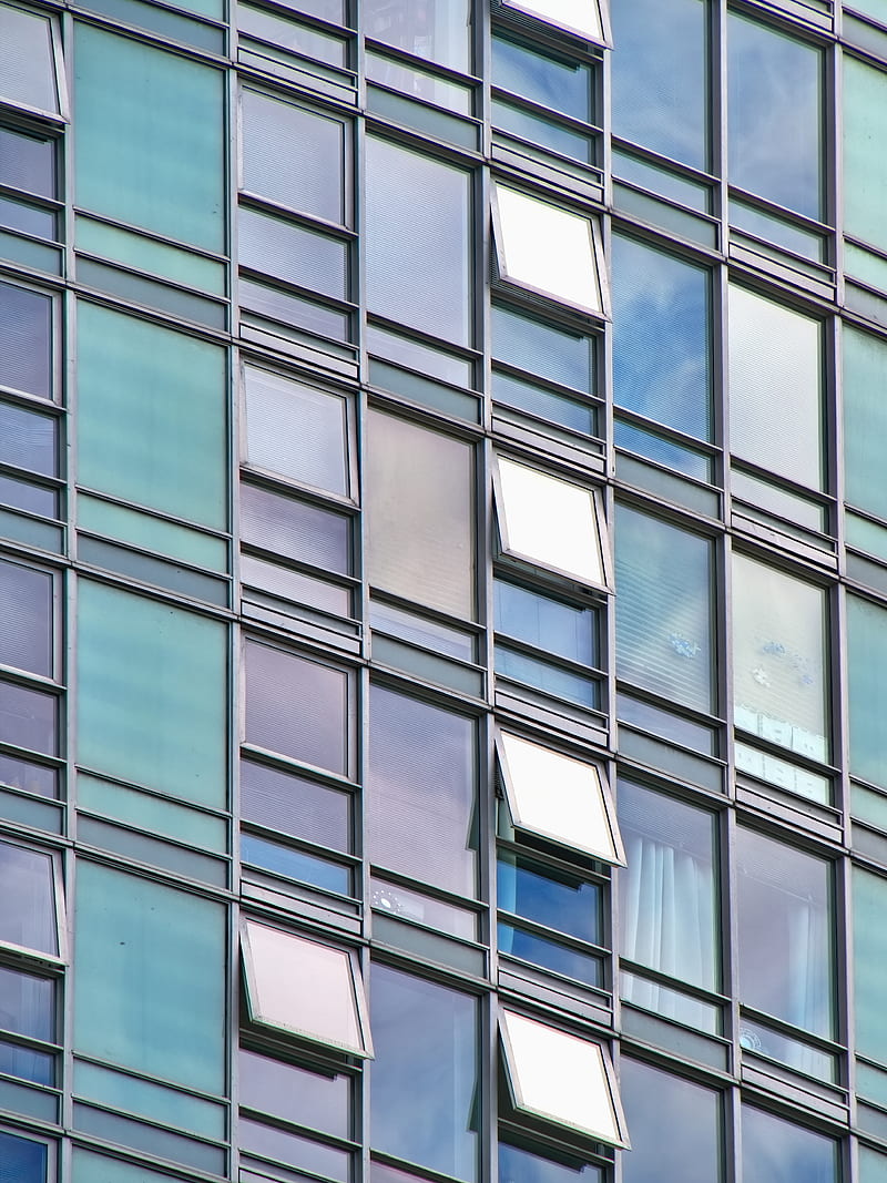 building, windows, architecture, glass, facade, HD phone wallpaper