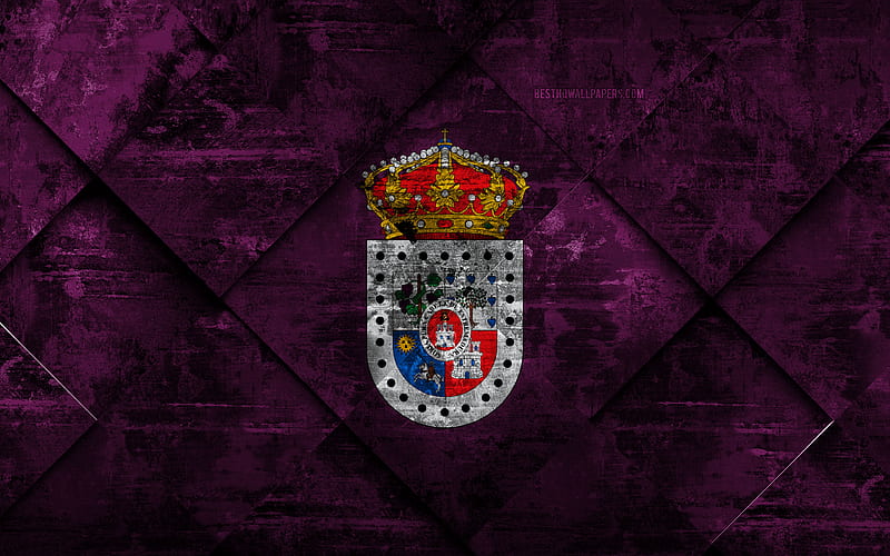 Flag of Soria grunge art, rhombus grunge texture, spanish province, Soria flag, Spain, national symbols, Soria, provinces of Spain, creative art, HD wallpaper