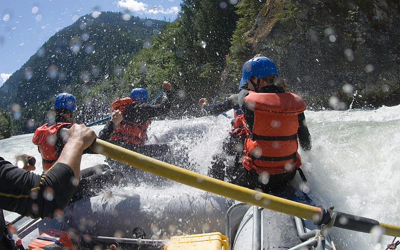 The thrill of rafting-Life is the challenge, HD wallpaper